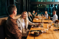 Dining in the Atrium at Rumi on Louth offers an intimate and refined experience within the resort’s private island setting. This elegant space accommodates up to 32 guests and features a conservatory-style design that brings the outdoors in, with floor-t